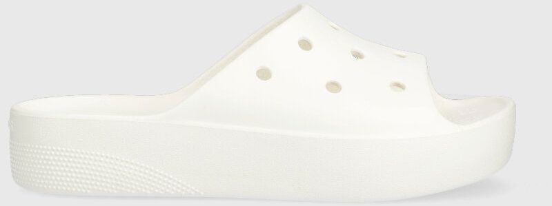 Šľapky Crocs Classic Platform Slide dámske, biela farba, na platforme, 208180