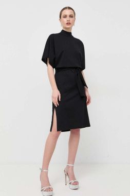 Bavlnené šaty Karl Lagerfeld čierna farba, mini, oversize