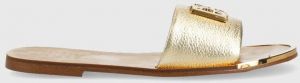Kožené šľapky Dkny GRACEN dámske, zlatá farba, K1351537