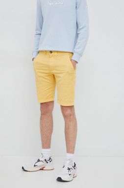 Šortky Pepe Jeans pánske, žltá farba