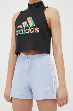 Šortky adidas dámske, s nášivkou, vysoký pás