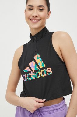 Bavlnený top adidas čierna farba