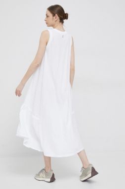 Šaty Deha biela farba, maxi, rovný strih