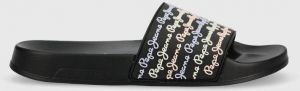 Šľapky Pepe Jeans SLIDER dámske, čierna farba, PLS70127