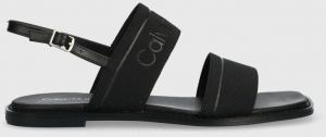 Sandále Calvin Klein SQUARED SANDAL HE dámske, čierna farba, HW0HW01496