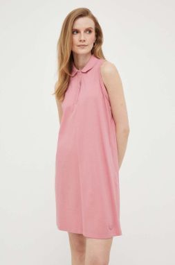 Bavlnené šaty Colmar ružová farba, mini, rovný strih