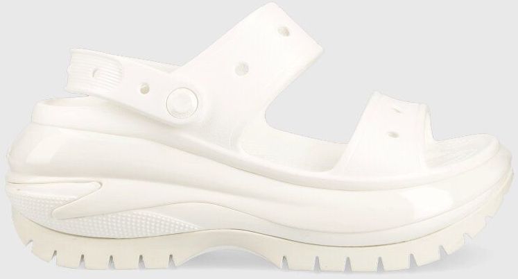 Šľapky Crocs Classic Mega Crush Sandal dámske, biela farba, na platforme, 207989