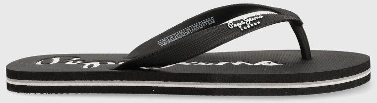 Žabky Pepe Jeans BAY BEACH pánske, čierna farba, PMS70128,