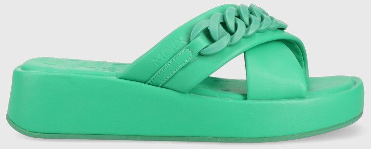 Šľapky Mexx Lexi dámske, zelená farba, na platforme, MXBN008203W