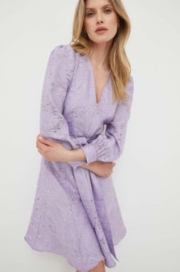 Šaty Ivy Oak fialová farba, mini, áčkový strih