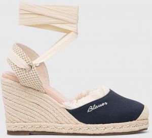 Espadrilky Blauer Wells tmavomodrá farba, na kline, S3WELLS01