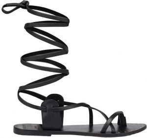 Kožené sandále Manebi Tie-Up Leather Sandals dámske, čierna farba, L 7.0 Y0