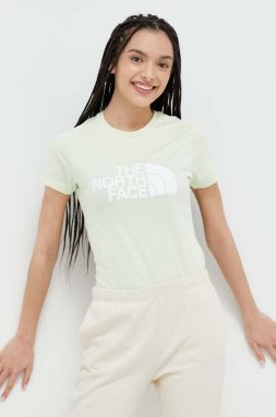 Bavlnené tričko The North Face zelená farba
