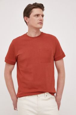 Bavlnené tričko United Colors of Benetton hnedá farba, jednofarebné