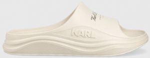 Šľapky Karl Lagerfeld SKOONA pánske, béžová farba, KL75007