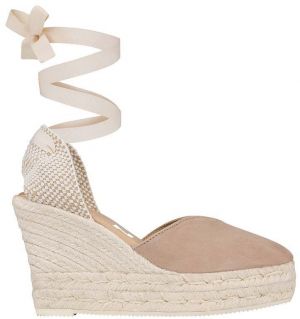 Semišové espadrilky Manebi Heart-Shaped Wedge Espadrilles hnedá farba, W 1.9 WH