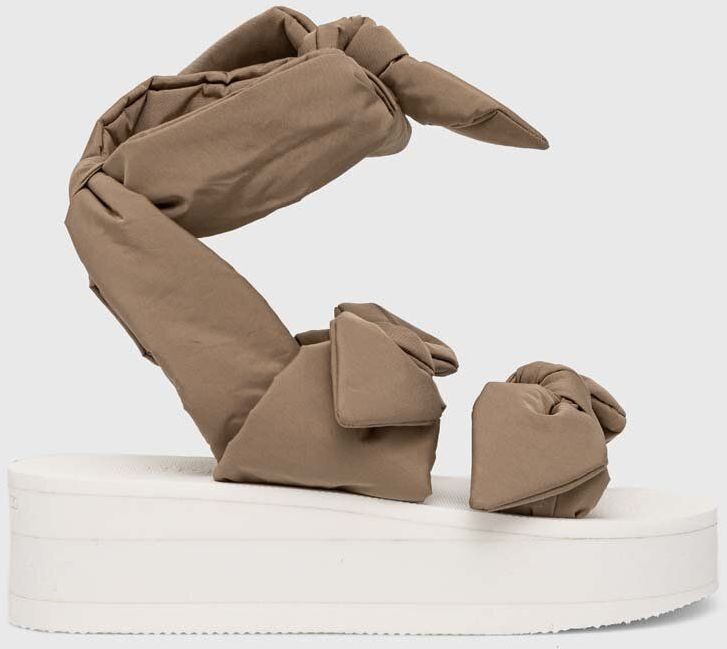 Sandále Red Valentino dámske, zelená farba, na platforme, 2Q0S0H03ZGV