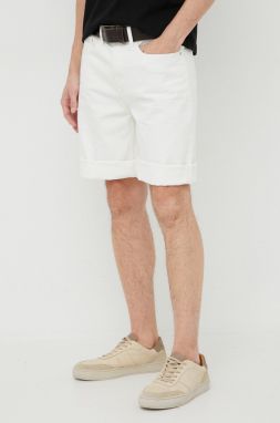 Bavlnené šortky Calvin Klein Jeans biela farba