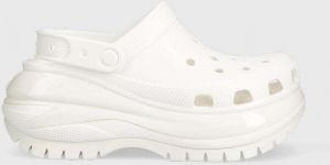 Šľapky Crocs Classic Mega Crush Clog dámske, biela farba, na platforme, 207988