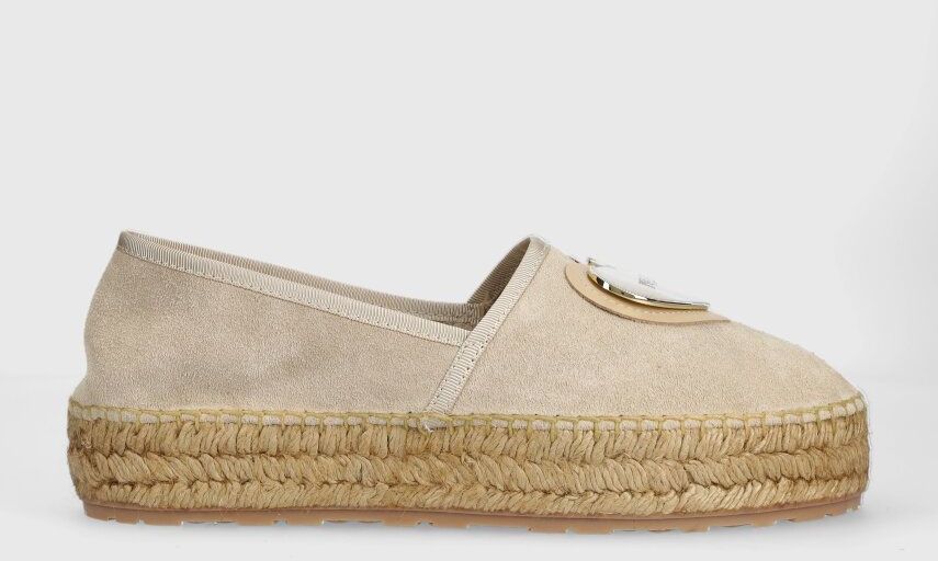 Espadrilky Love Moschino béžová farba, na platforme, JA10443G0GIG0104