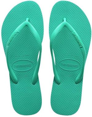 Žabky Havaianas SLIM dámske, zelená farba, na plochom podpätku, 4000030.1829