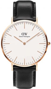 Hodinky Daniel Wellington Classic 40 Sheffield RG dámske, čierna farba