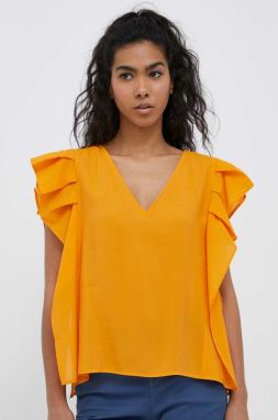 Blúzka Sisley dámska, oranžová farba, jednofarebná