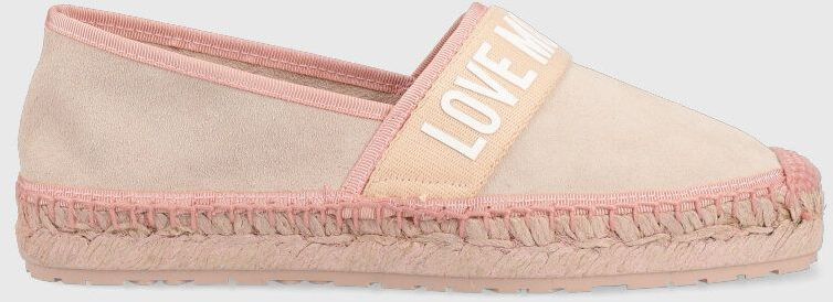 Espadrilky Love Moschino ružová farba, JA10482G0GIG0600