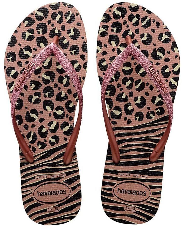 Žabky Havaianas SLIM ANIMALS dámske, čierna farba, na plochom podpätku, 4147964.1924