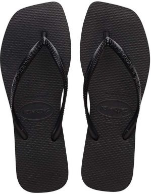 Žabky Havaianas SQUARE dámske, čierna farba, na plochom podpätku, 4148301.0090