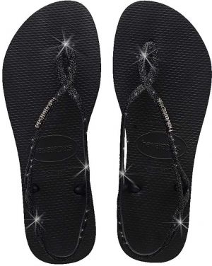 Sandále Havaianas LUNA SPARKLE dámske, čierna farba, 4148065.0090