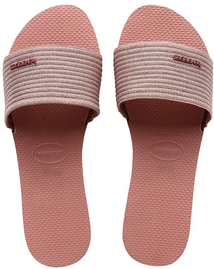 Šľapky Havaianas YOU MALTA METALLIC dámske, ružová farba, 4147312.3544