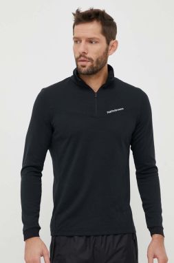 Športová mikina Peak Performance Chase Half Zip čierna farba, jednofarebná