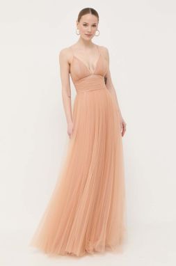 Šaty Elisabetta Franchi ružová farba, maxi, áčkový strih
