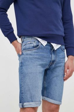 Rifľové krátke nohavice Pepe Jeans pánske