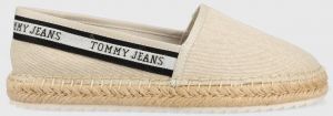 Espadrilky Tommy Jeans TJW FLATFORM WEBBING béžová farba, EN0EN02362