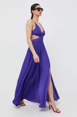 Šaty Morgan fialová farba, maxi, áčkový strih