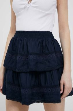 Bavlnená sukňa Pepe Jeans Prana tmavomodrá farba, mini, áčkový strih