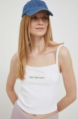 Top Calvin Klein Jeans dámsky, biela farba