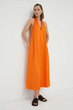 Šaty Samsoe Samsoe oranžová farba, mini, áčkový strih