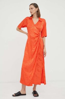 Šaty 2NDDAY oranžová farba, maxi, áčkový strih