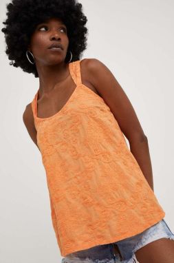 Bavlnený top Answear Lab oranžová farba
