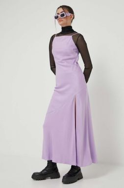 Šaty Abercrombie & Fitch fialová farba, maxi, priliehavá