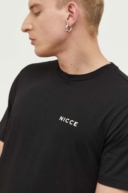 Bavlnené tričko Nicce čierna farba, jednofarebné