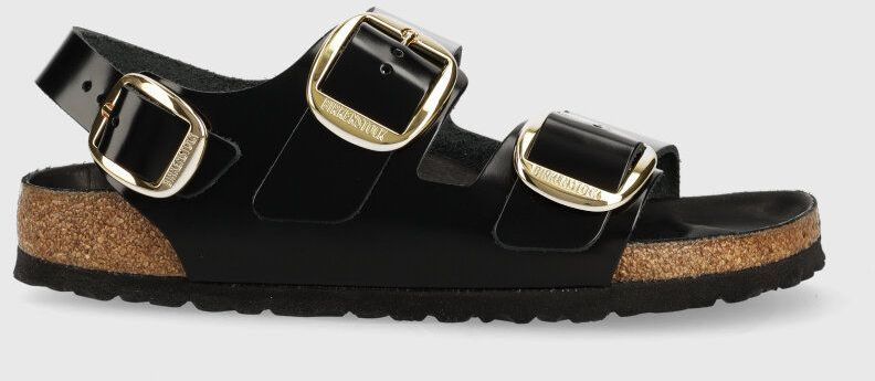 Kožené sandále Birkenstock Milano dámske, čierna farba, 1024211