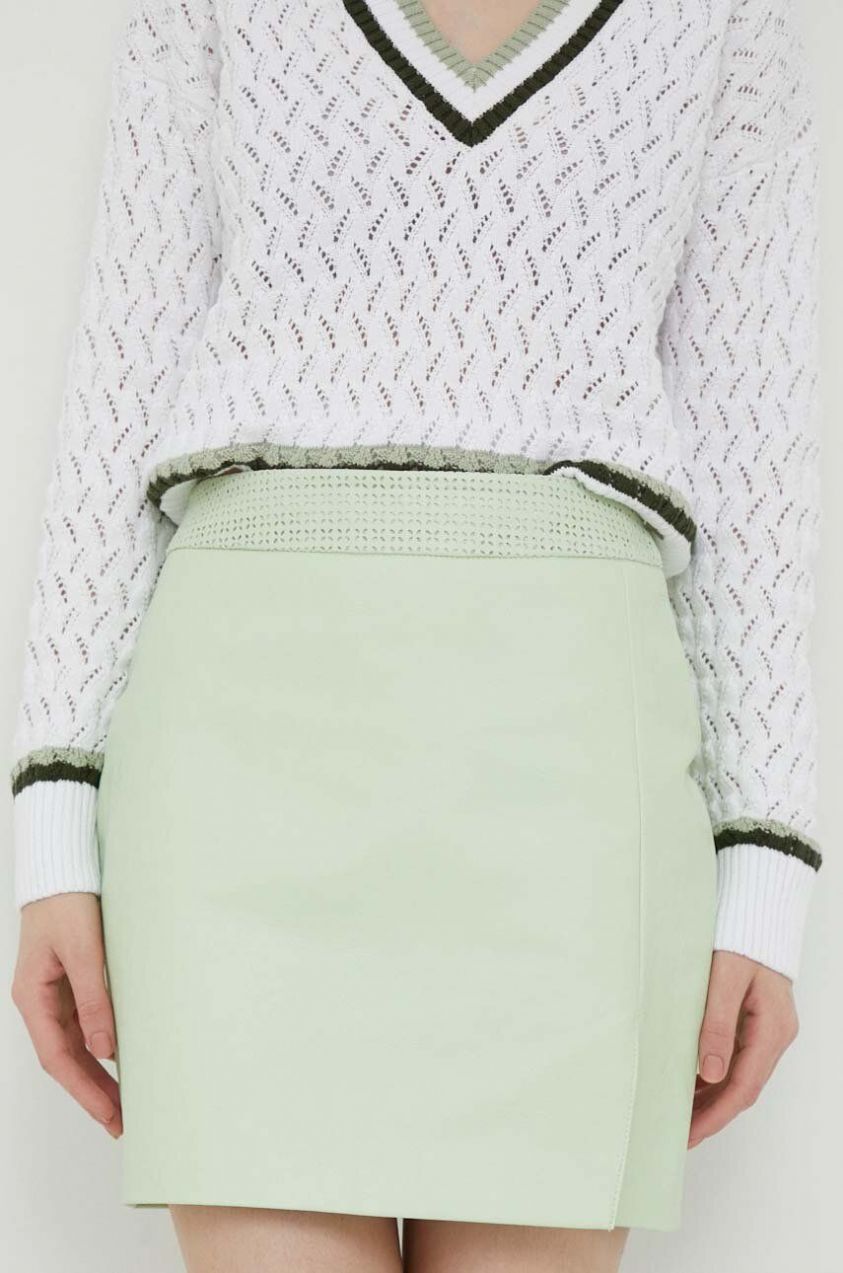Sukňa Pepe Jeans zelená farba, mini, rovný strih