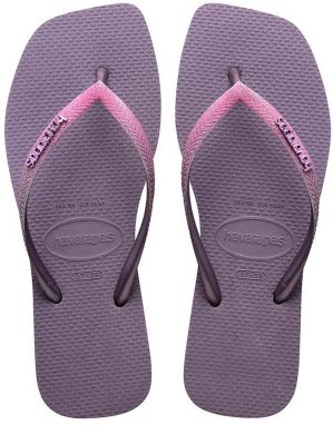 Žabky Havaianas SQUARE GLITTER dámske, fialová farba, na plochom podpätku, 4148102.1780