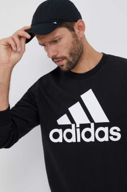 Mikina adidas pánska, čierna farba, vzorovaná