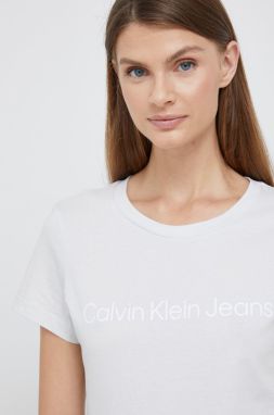 Bavlnené tričko Calvin Klein Jeans šedá farba,