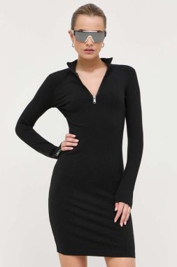 Šaty Guess čierna farba, mini, priliehavá
